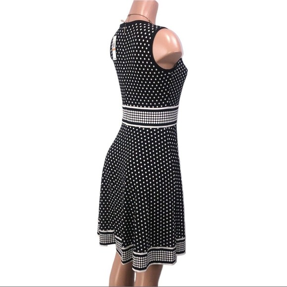 Michael Kors Simple Dot Fit & Flare Women Dress -Size S Black/White NWT - Picture 9 of 17